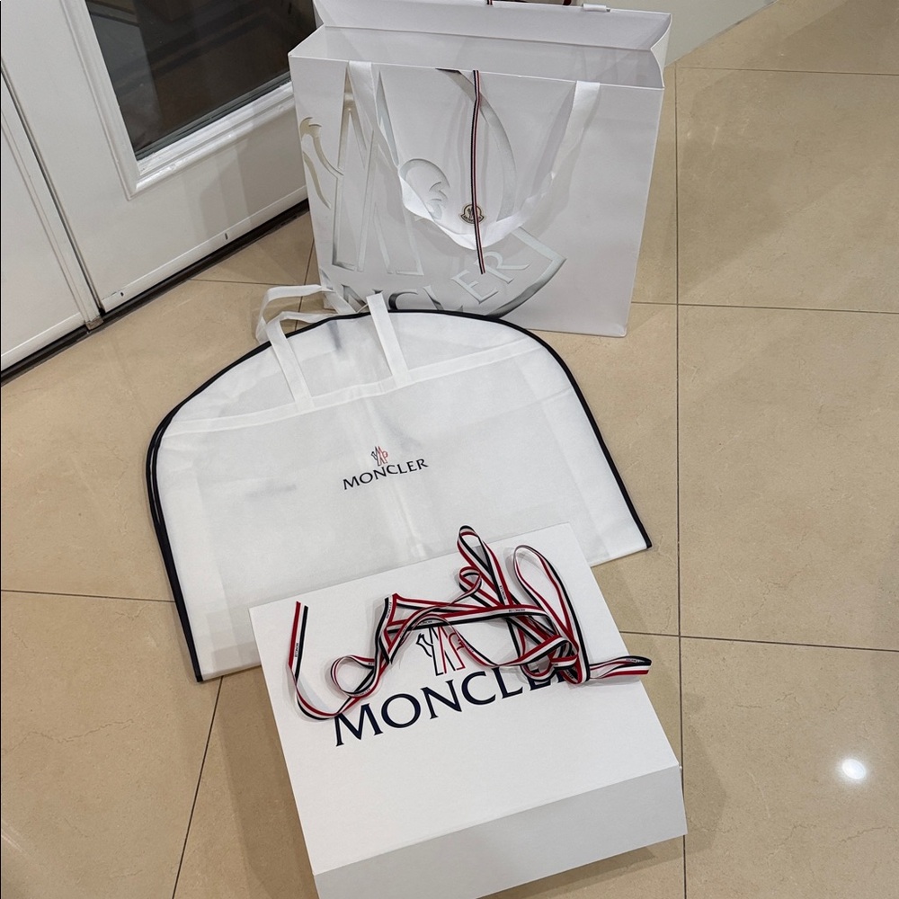 Moncler Box, Bag, Ribbon, and Garment Cover Set
